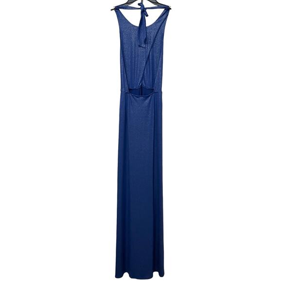 Lucy in the Sky Halter Dress Blue Shimmer Keyhole XS - Picture 7 of 11